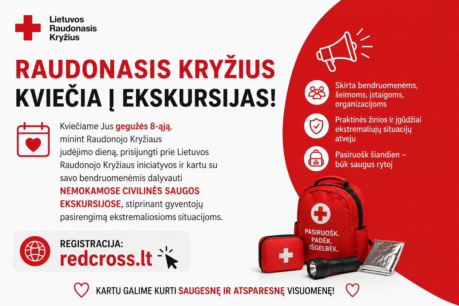 Lietuvos Raudonasis Kryžius siūlo nemokamas civilinės saugos ekskursijas: ką svarbiausia sužinosite