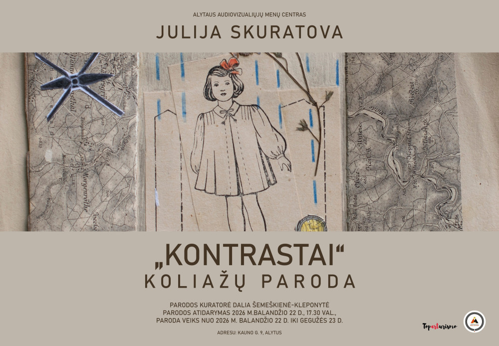 Koliažai, kurie verčia suklusti: Julija Skuratova Alytuje parodys netikėtus „Kontrastus“