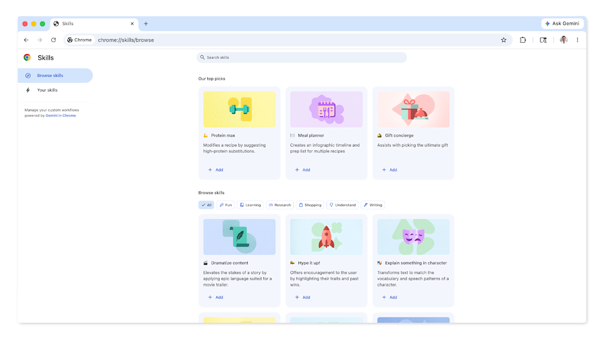 „Google“ į „Chrome“ atneša gudrų triuką: įsiminsite mėgstamiausias „Gemini“ komandas