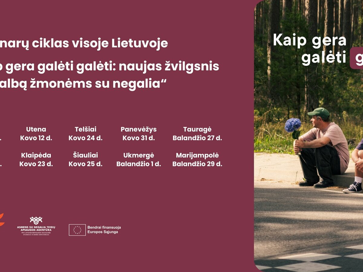 Nemokamas seminaras Marijampolėje: naujas būdas padėti žmonėms su negalia ir jų artimiesiems
