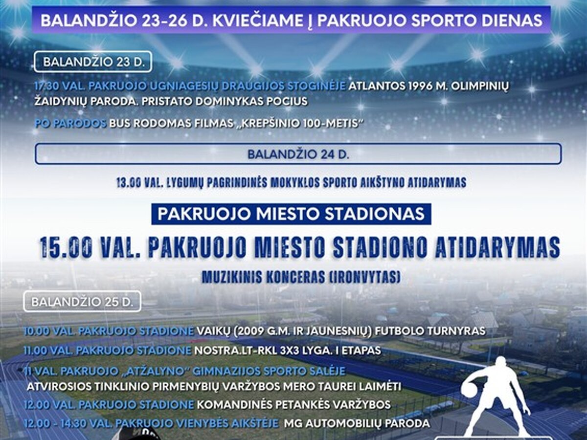 Pakruojo sporto dienos startavo: atidaryta Atlantos olimpiados paroda, šiandien – stadiono atidarymas