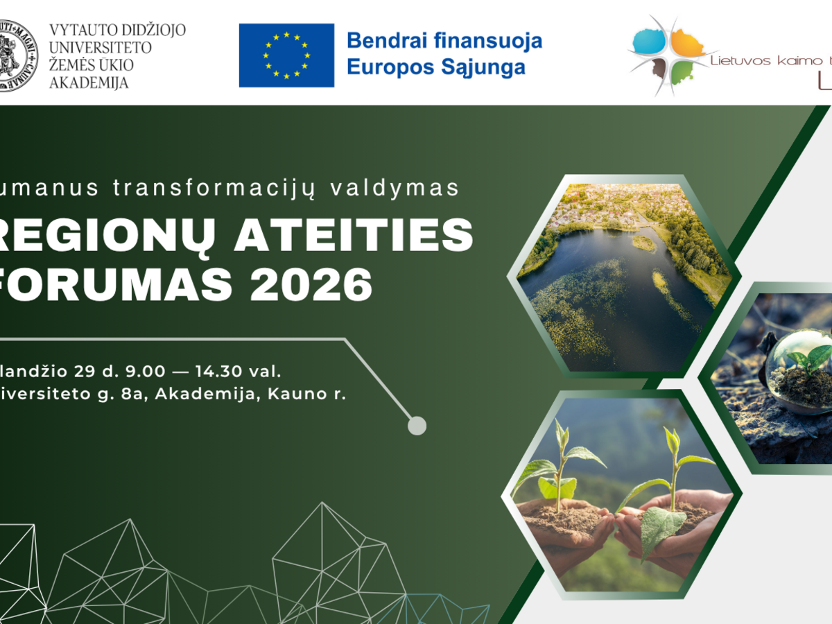 Nemokami VDU Žemės ūkio akademijos mokymai ir regionų forumas: vietų skaičius ribotas