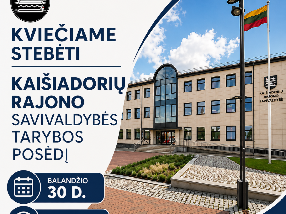 Kaišiadorių rajono tarybos posėdis balandžio 30 dieną: kur ir nuo kada stebėti tiesioginę transliaciją