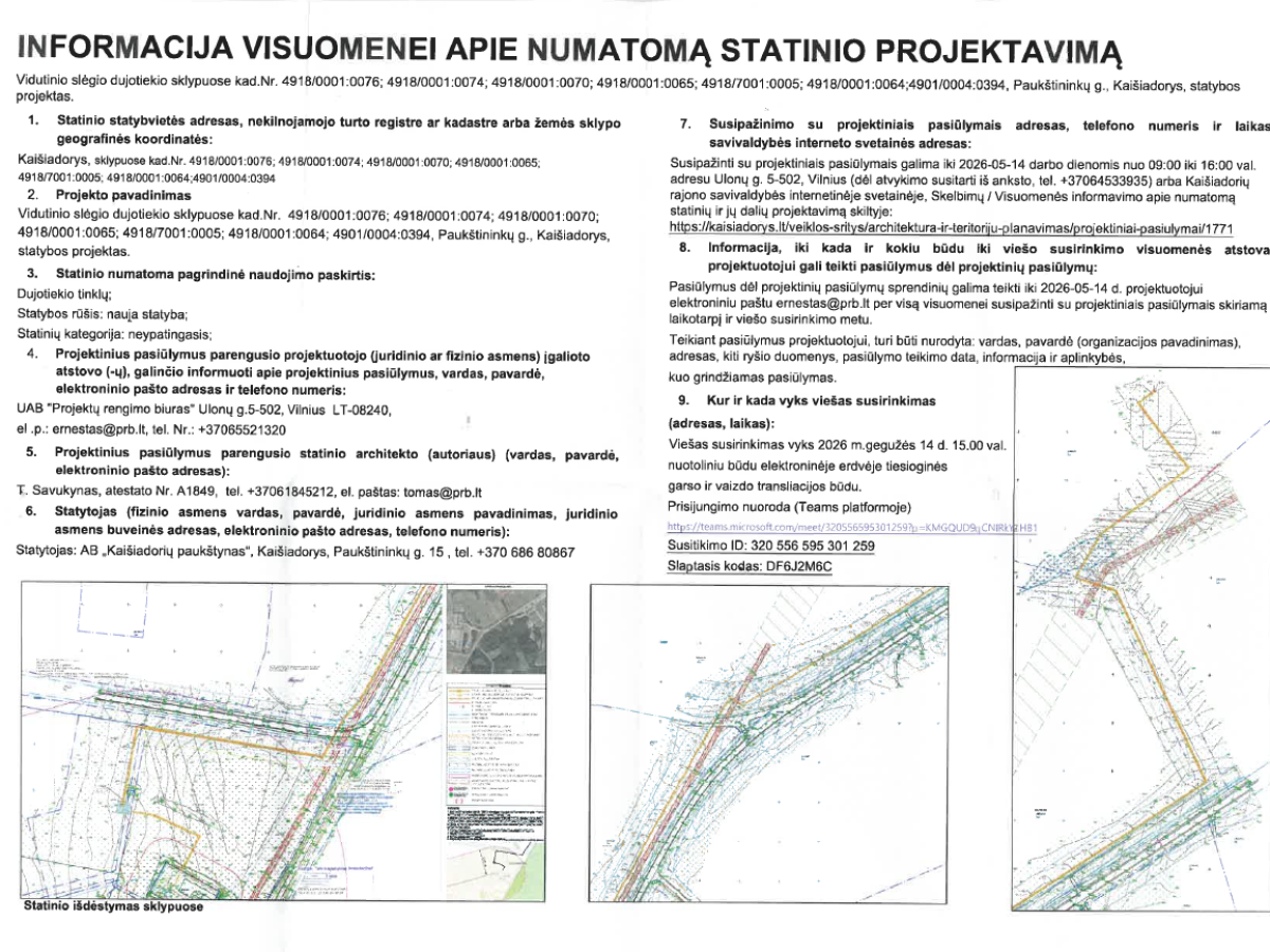 Vidutinio slėgio dujotiekis planuojamas keliuose sklypuose: ką svarbu žinoti gyventojams