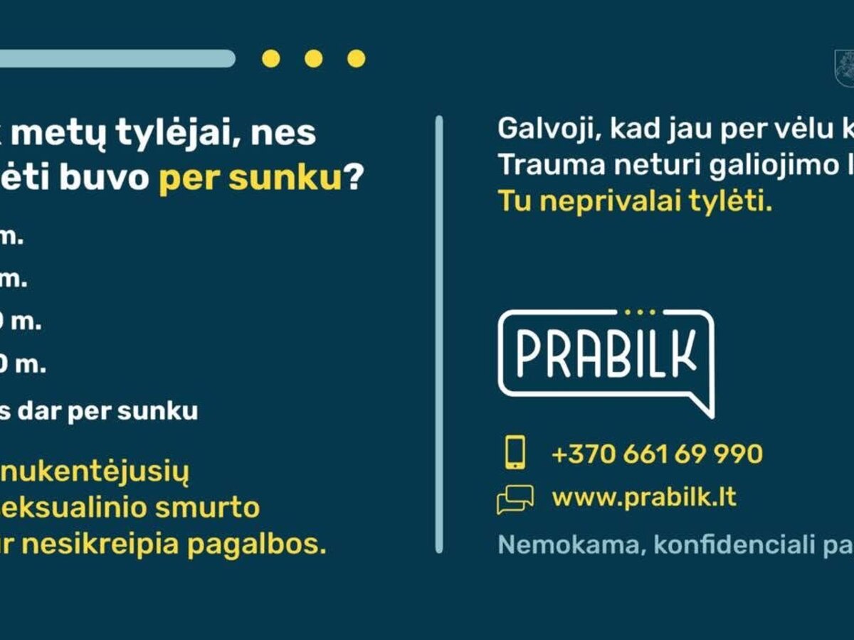 Balandis – seksualinio smurto prevencijos mėnuo: policija ragina netylėti ir skambinti 112