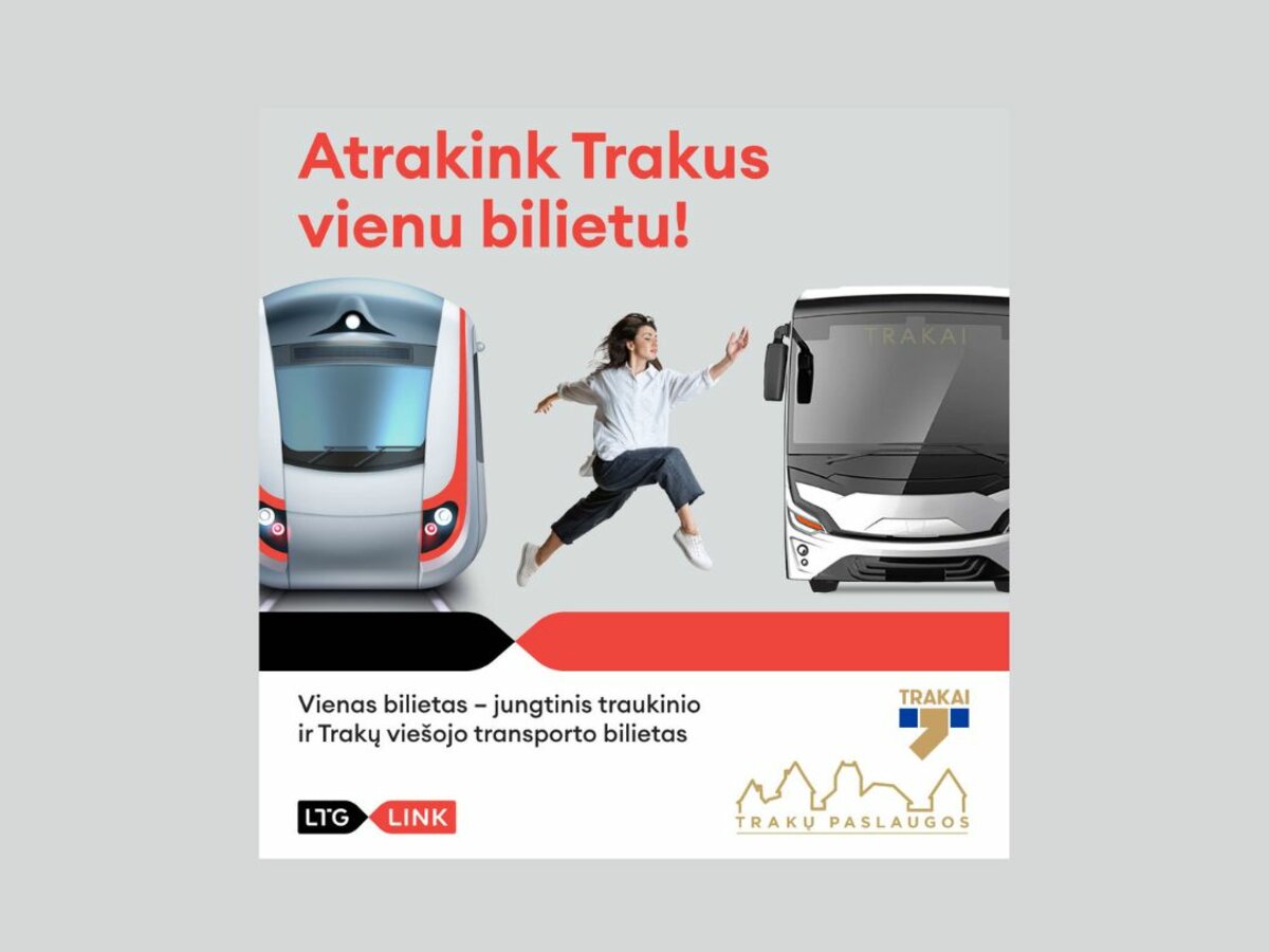 Trakuose – naujas sprendimas keliaujantiems: vienu pirkimu gausite traukinį ir autobusą