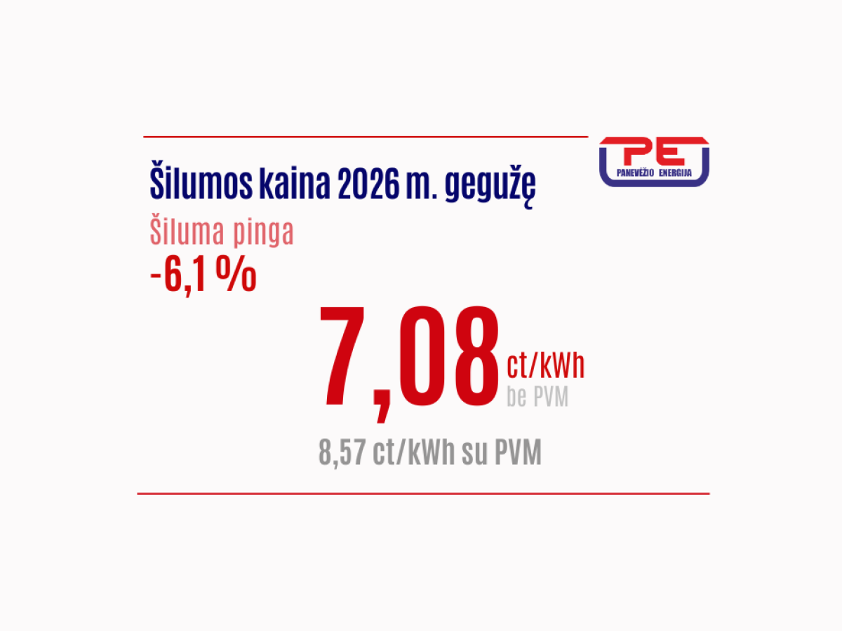 „Panevėžio energija“ gegužę mažina šilumos kainą: kiek atpigs kWh ir karštas vanduo gyventojams