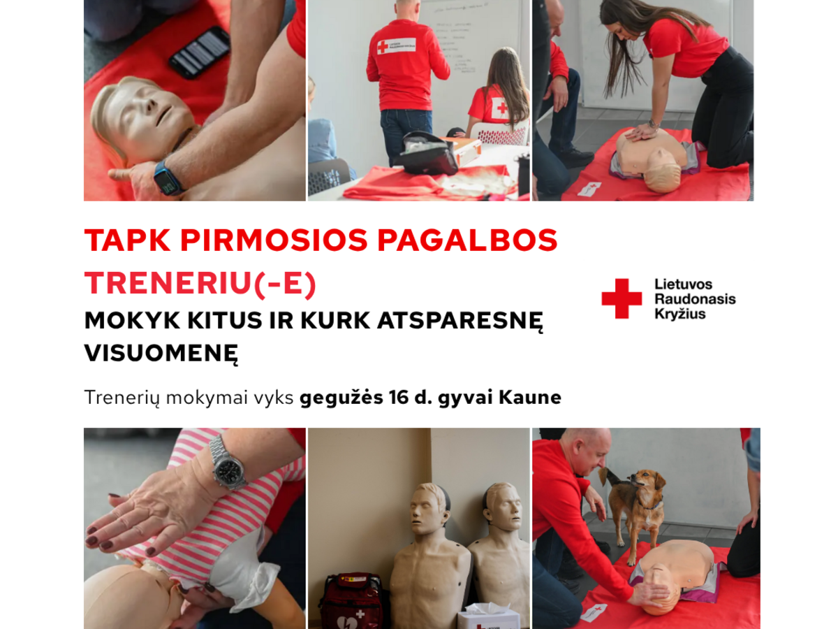 Lietuvos Raudonasis Kryžius ieško pirmosios pagalbos trenerių Trakų rajone: ko tikimasi iš savanorių