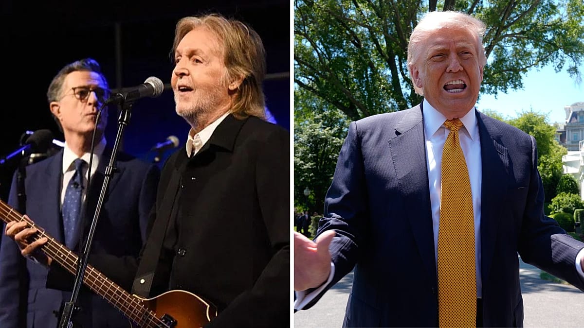 The Late Show baigėsi po 33 metų: Paulas McCartney palydėjo Colbertą, Trumpas rėžė kritiką