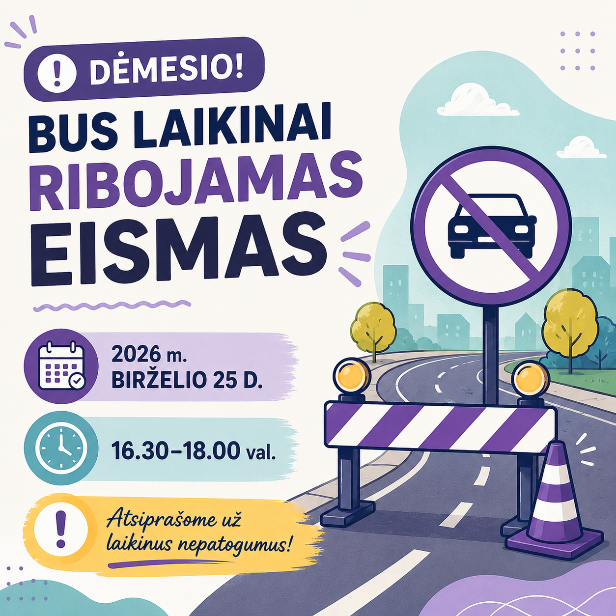 Varėnoje per „Ąžuolo“ gimnazijos išleistuves laikinai ribos eismą J. Basanavičiaus gatvės ruože