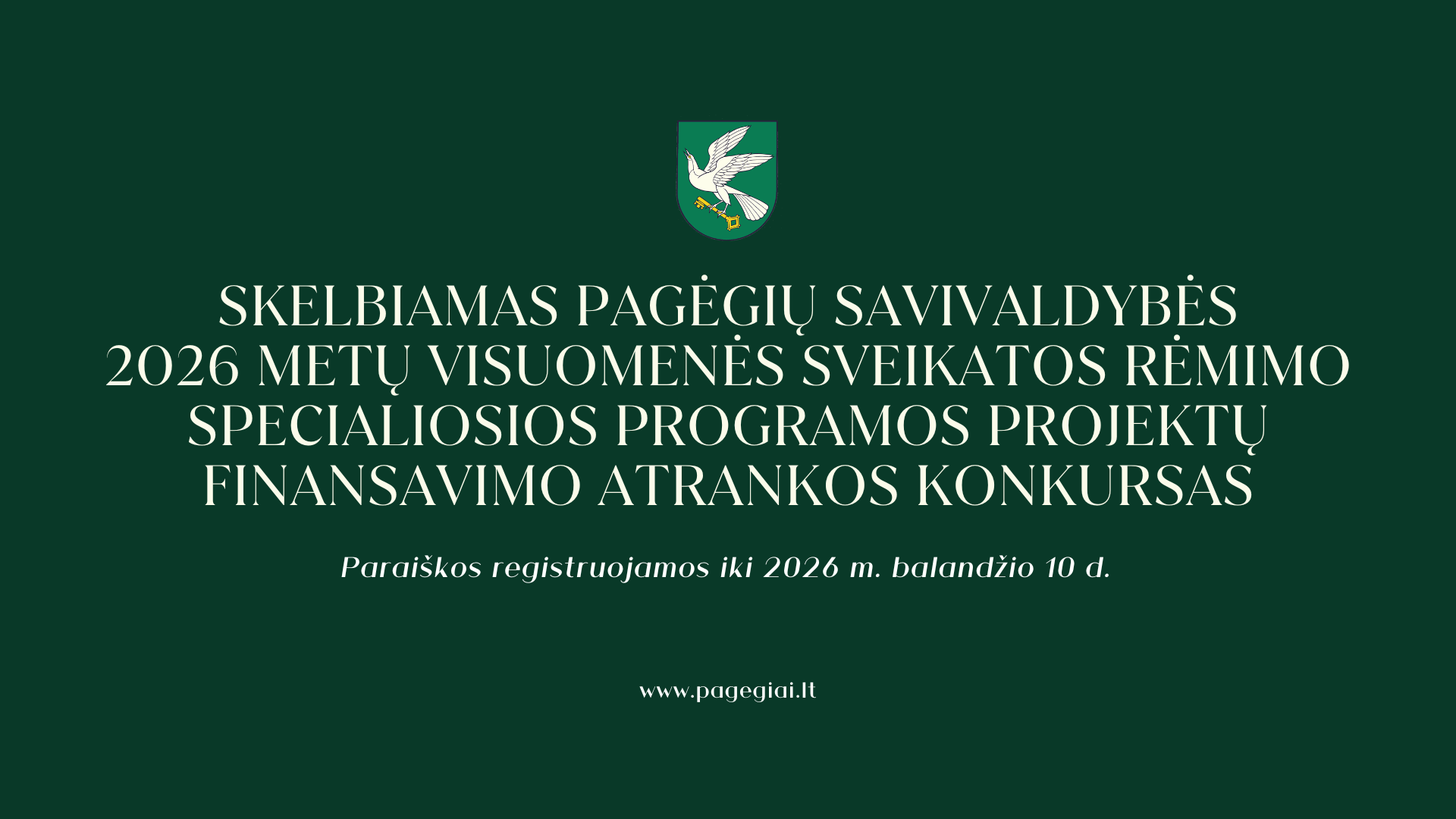 Pagėgiuose startuoja 2026 metų sveikatos projektų konkursas: prioritetas krūties vėžio prevencijai