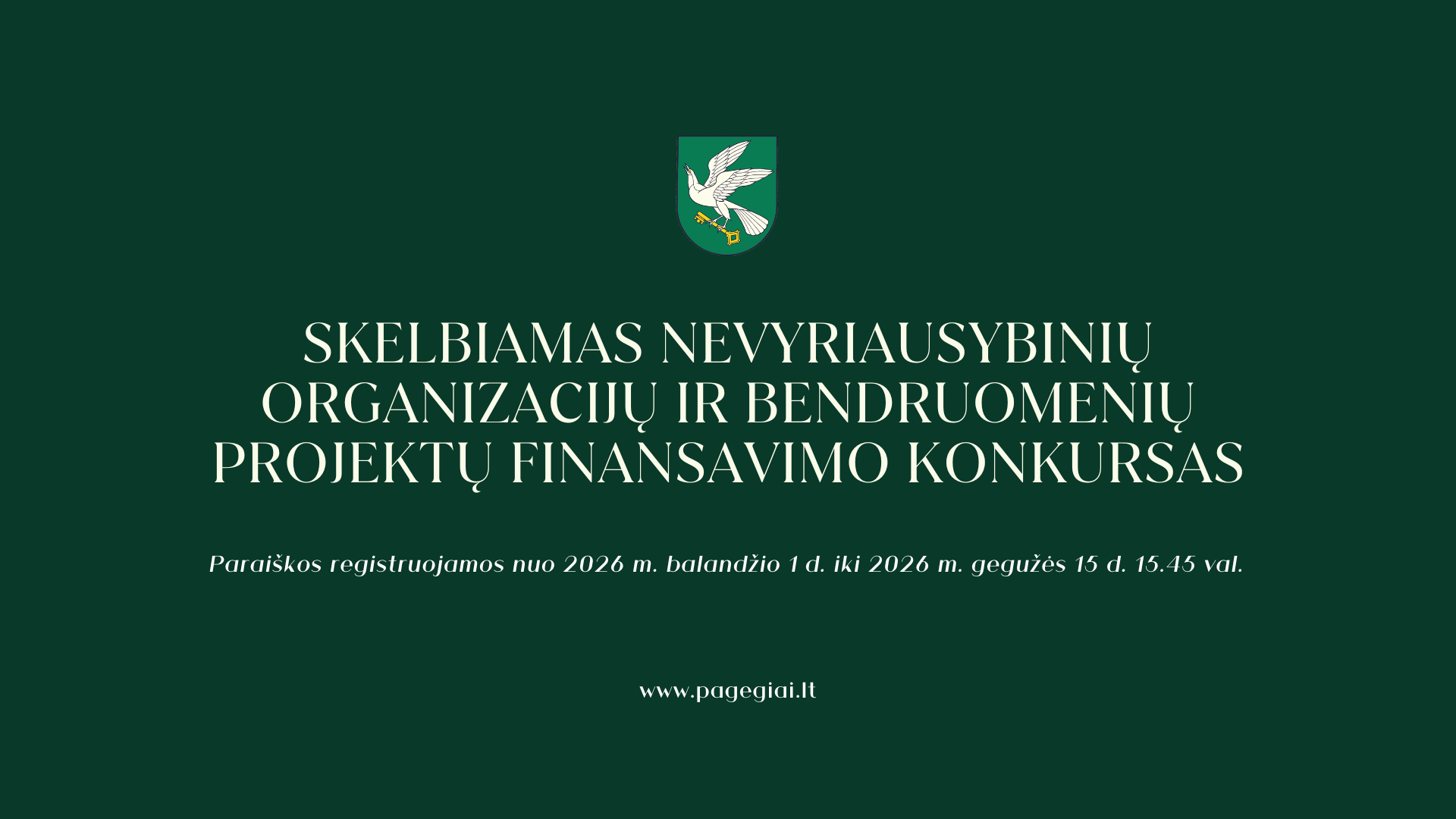 Pagėgių savivaldybė skelbia NVO finansavimo konkursą: paraiškų laukiama iki gegužės 15 dienos