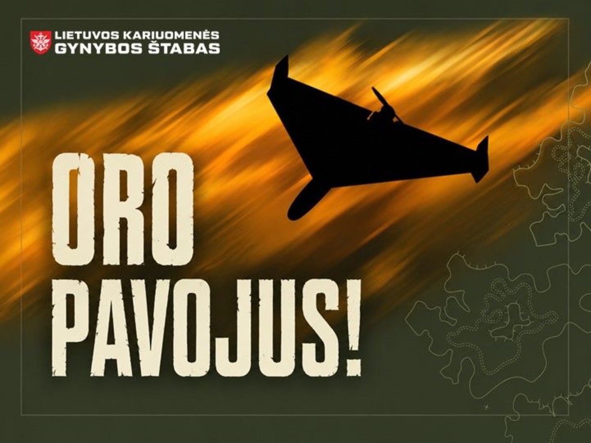 Oro pavojus Lietuvoje: radarai fiksuoja drono požymių objektą, NATO naikintuvai pakelti