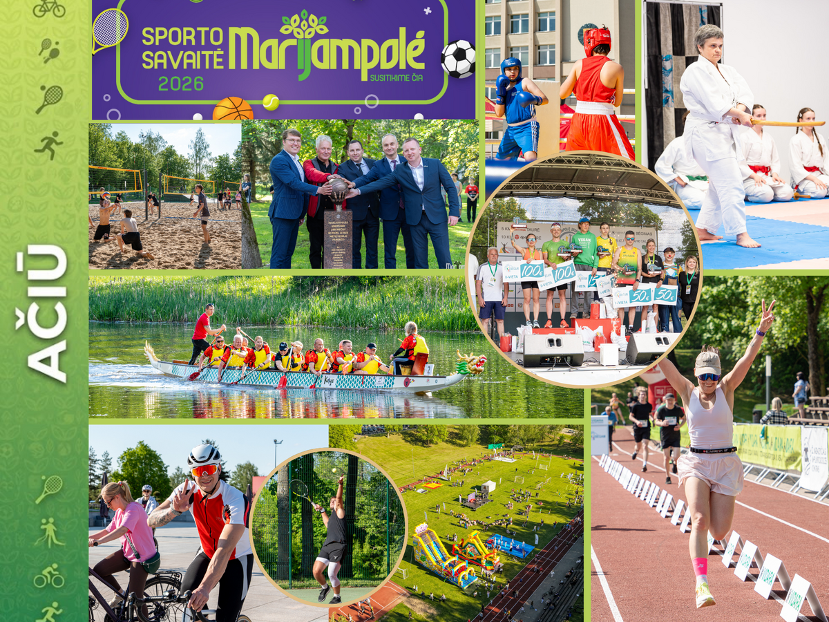 Sporto savaitė Marijampolėje: 60 veiklų, drakonų valtys ir masinis bėgimas „Už Marijampolę“