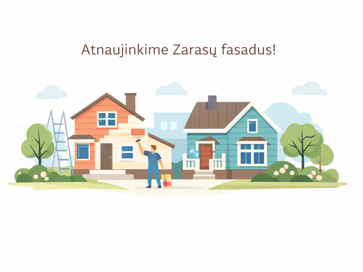 Fasadų atnaujinimo kompensacija Zarasuose: prašymai priimami iki gegužės 31 dienos