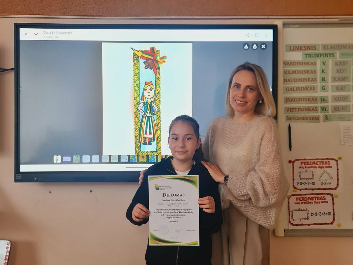 Skaidiškių mokyklos-darželio trečiokė tapo konkurso „Knygos skirtukas“ laureate: aplenkė 292 darbus