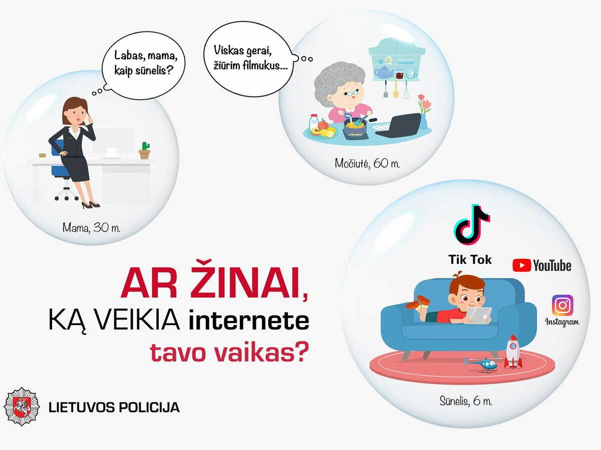 Ar žinai, ką vaikas veikia internete? Policija primena 6 žingsnius tėvams dėl saugumo