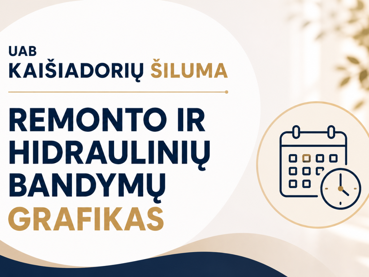 „Kaišiadorių šiluma“ skelbia 2026 metų hidraulinių bandymų grafiką: kur laikinai ribos šilumą