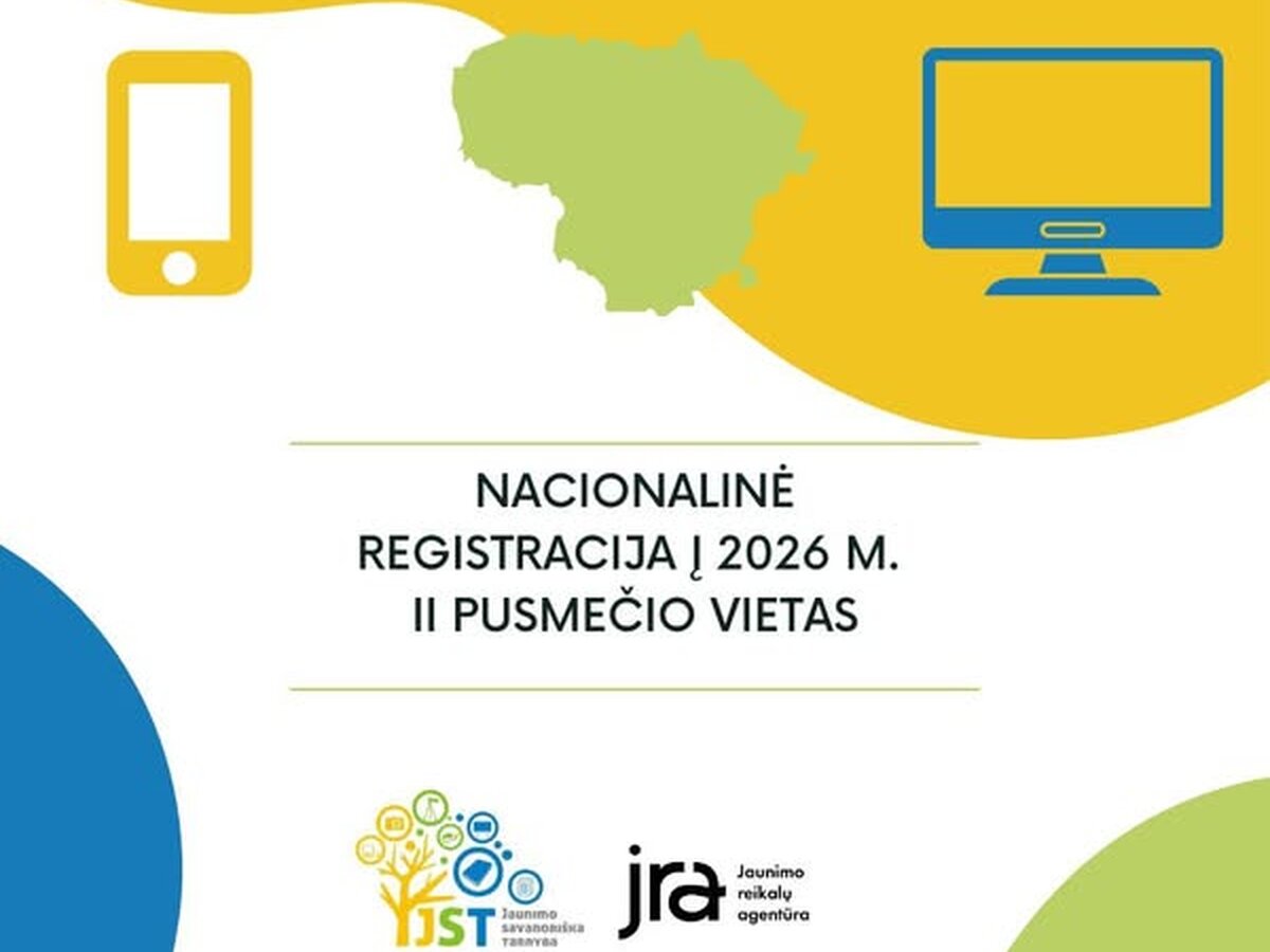 Atverta registracija į Jaunimo savanoriškos tarnybos 2026 metų II pusmečio vietas: svarbiausi terminai