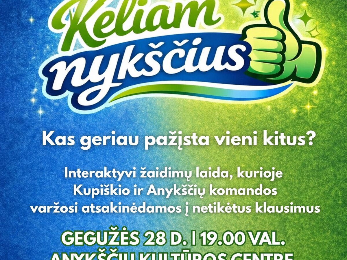 Interaktyvi žaidimų laida Anykščiuose: Kupiškis prieš Anykščius ir įėjimas nemokamas