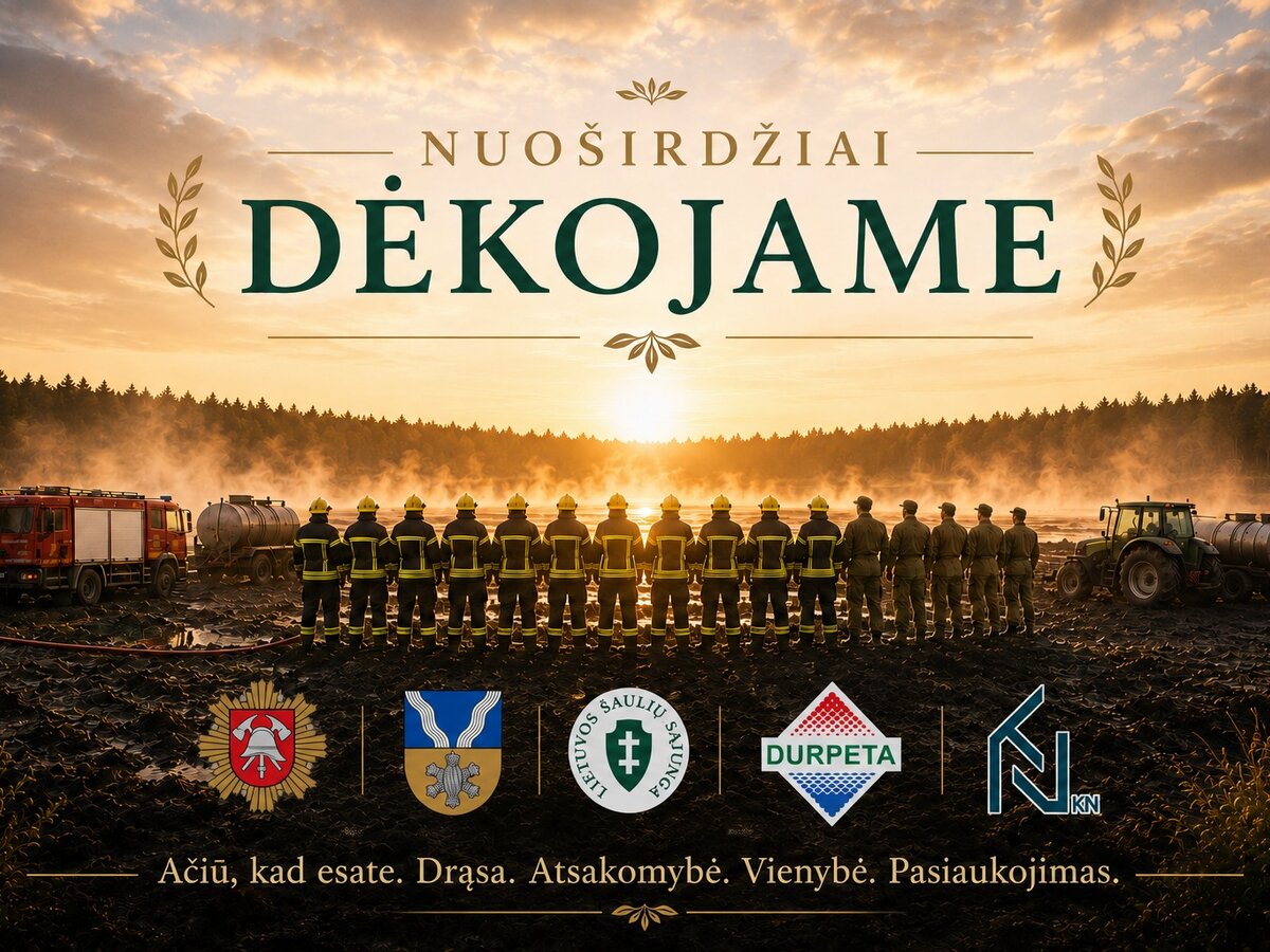 Šepetos durpyno gaisras suvaldytas: padėka ugniagesiams, šauliams ir savanoriams už darbą paromis