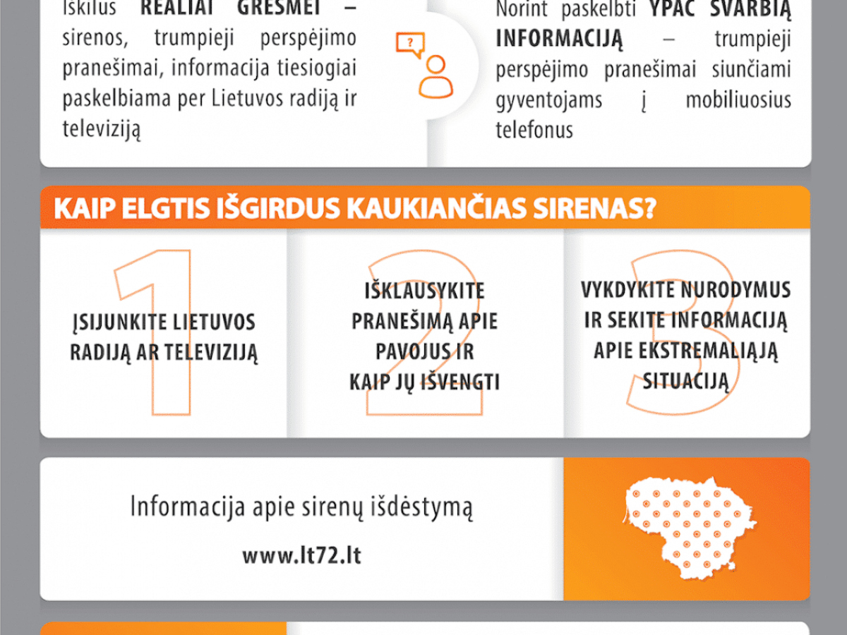 Gautas perspėjimas telefonu: ką daryti iškart ir kaip iš anksto pasiruošti 72 valandoms