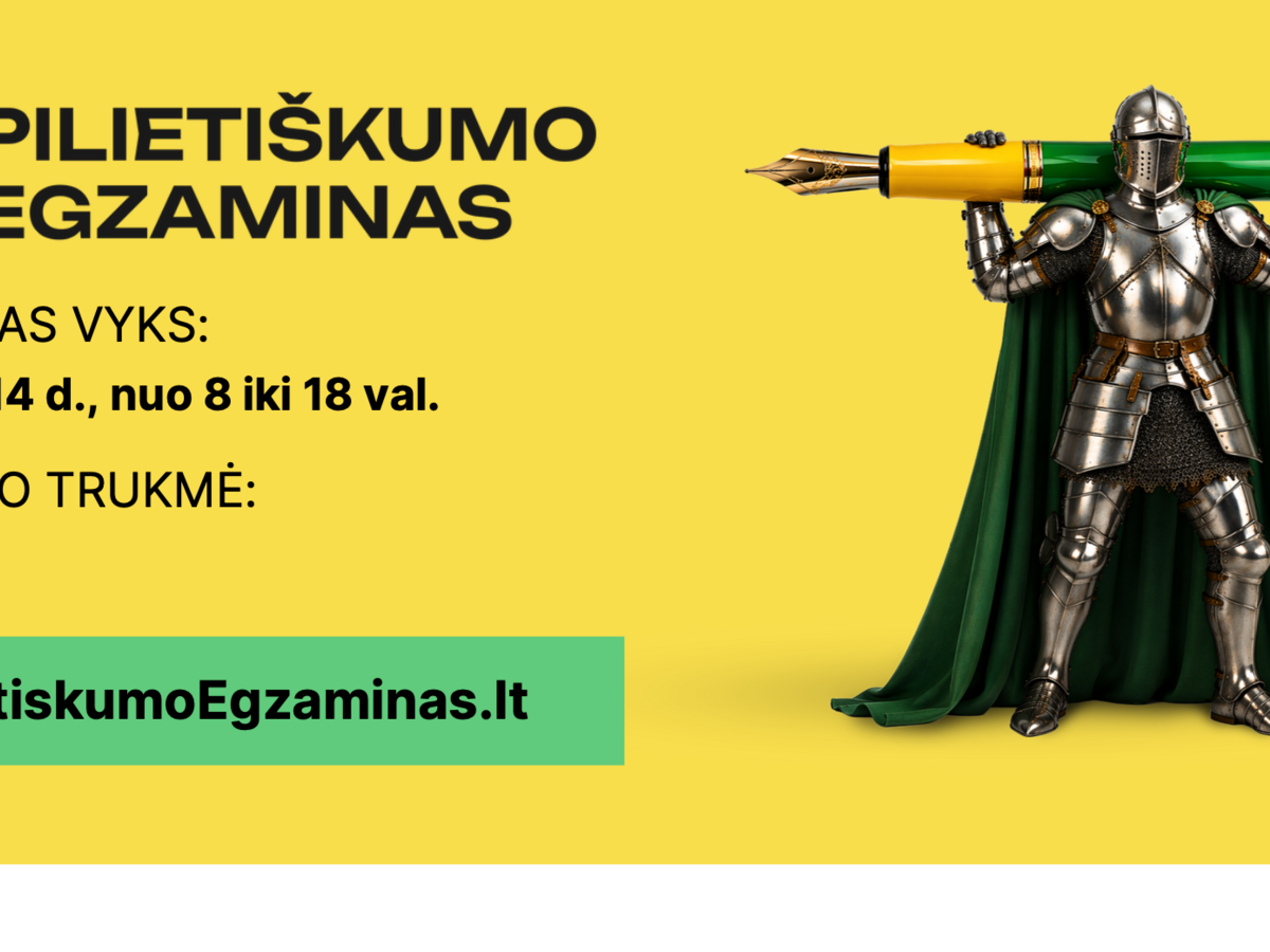 Pilietiškumo egzaminas gegužės 14 dieną: kaip dalyvauti ir kokių prizų laimėtojai gali tikėtis