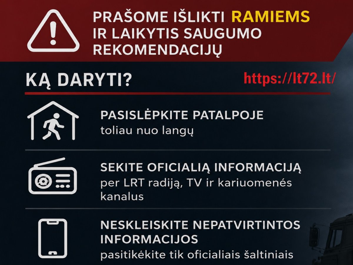 Ignalinos rajone dėl galimo oro pavojaus: ką daryti pamačius droną ir kur slėptis