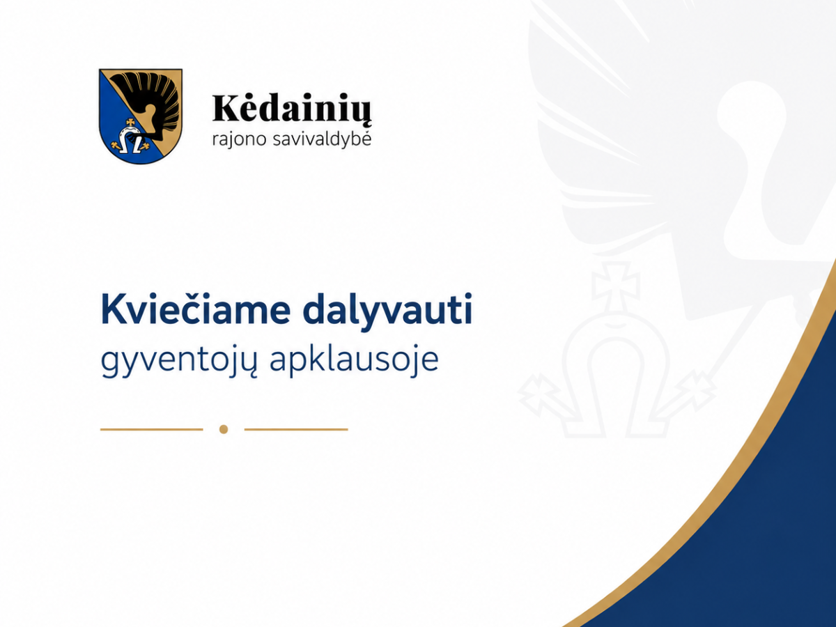 Kėdainiai kviečia įvertinti seniūnijų darbą: anoniminė apklausa vykdoma iki gegužės 21 dienos