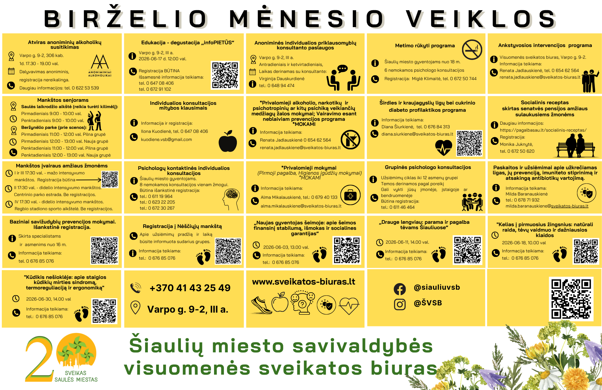 Šiauliuose startuoja birželio nemokamų sveikatos veiklų kalendorius: kur ir kada prisijungti?