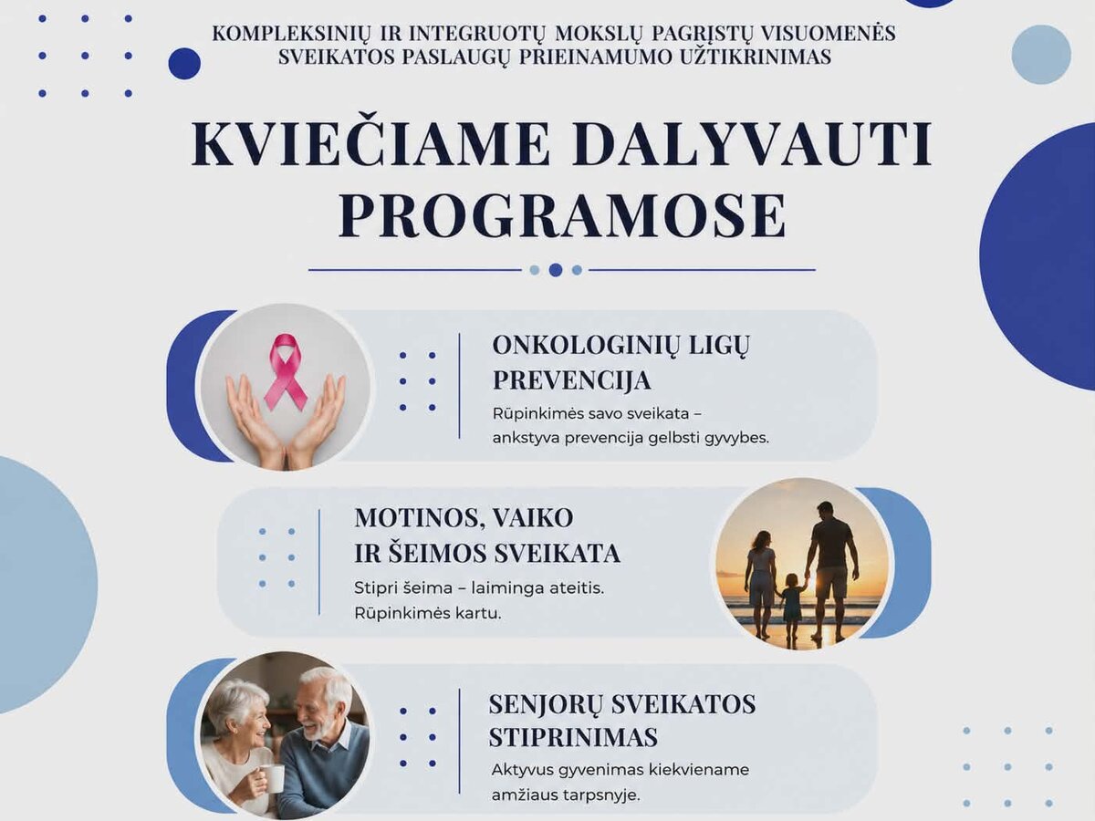 Trakuose startuoja naujas sveikatos stiprinimo projektas: pagalba šeimoms, onkologijai ir senjorams