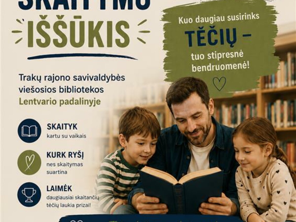 Tėvo diena Trakų rajone: žygis su knyga, spektaklis ir šeimos renginiai birželio 3–7 dienomis