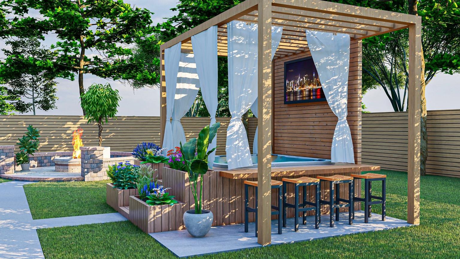 Sodo paviljonas atrodys lyg iš katalogo: užtenka kelių detalių, kurios pakeičia viską