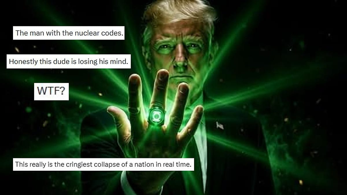 DI vaizdai ir superherojai politikoje: Trumpo „Žaliojo žibinto“ klipas sukėlė pasipiktinimą internete
